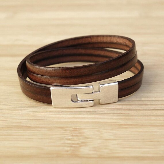 Bracelet cuir homme artisanal Clearance