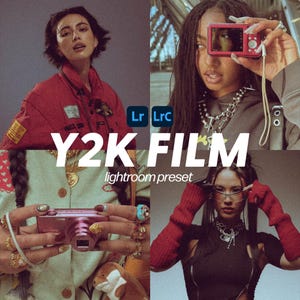 Y2K FILM Lightroom プリセット (モバイル + デスクトップ) | ビンテージプリセット、モバイルプリセット、デスクトッププリセット、レトロ美学、00年代、90年代、y2k、フィルム美学