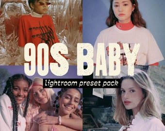 5 90s Baby Lightroom Presets (Mobile + Desktop) | Vintage Presets, Mobile Presets, Desktop Presets, Retro Aesthetic, 80s, 90s, Old School