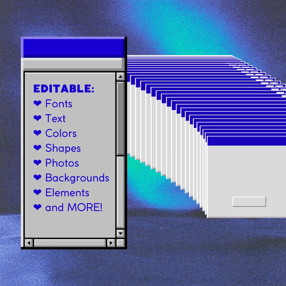 Y2K Instagram Post Templates: 50 Editable CANVA Designs (digital ...