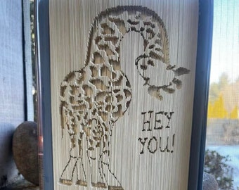 Giraffe Hey You cut & fold book fold pattern