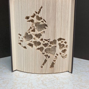 Unicorn of hearts cut and fold book fold pattern