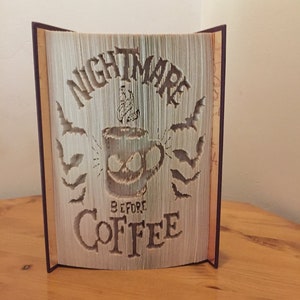 Nightmare before coffee cut and fold book fold pattern