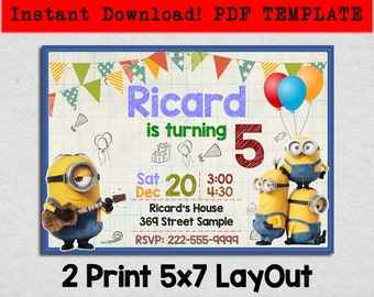 minion invitation etsy