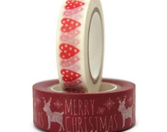 Washi tape Christmas, Washi tape, decorative tape, embellishment, scrapbooking, 2 rolls