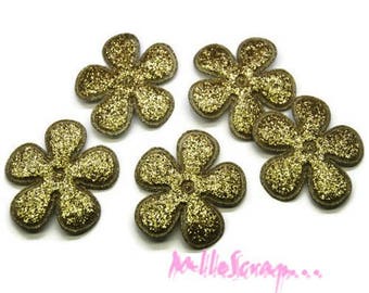 Flower Appliques, flowers fabric, flower embellishment, flowers scrapbooking, 5 pieces