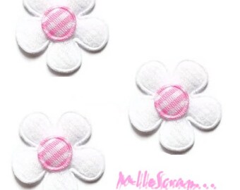 Appliques small flowers, fabric flowers, scrapbooking flowers, 5 pieces