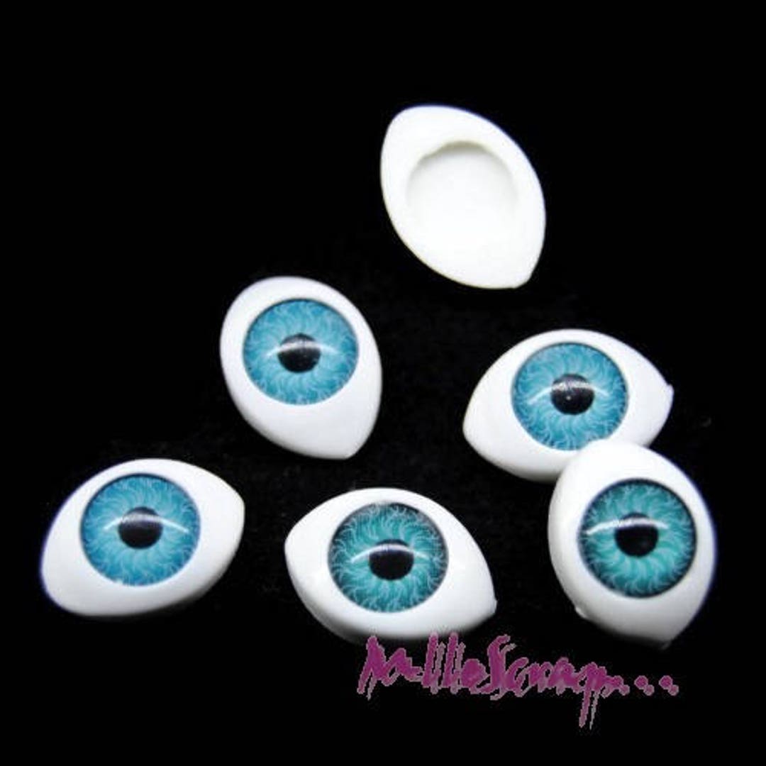 Resin Eyes Blue Color for Craft Dolls, Supplies for Air Dry Clay Figures,  Embellishments Scrapbook Supply, Eyes Stickers for Crafts, 