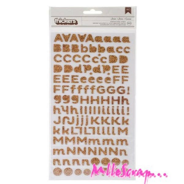 Alphabet, Thikers Cork, American Craft, stickers alphabet scrapbooking