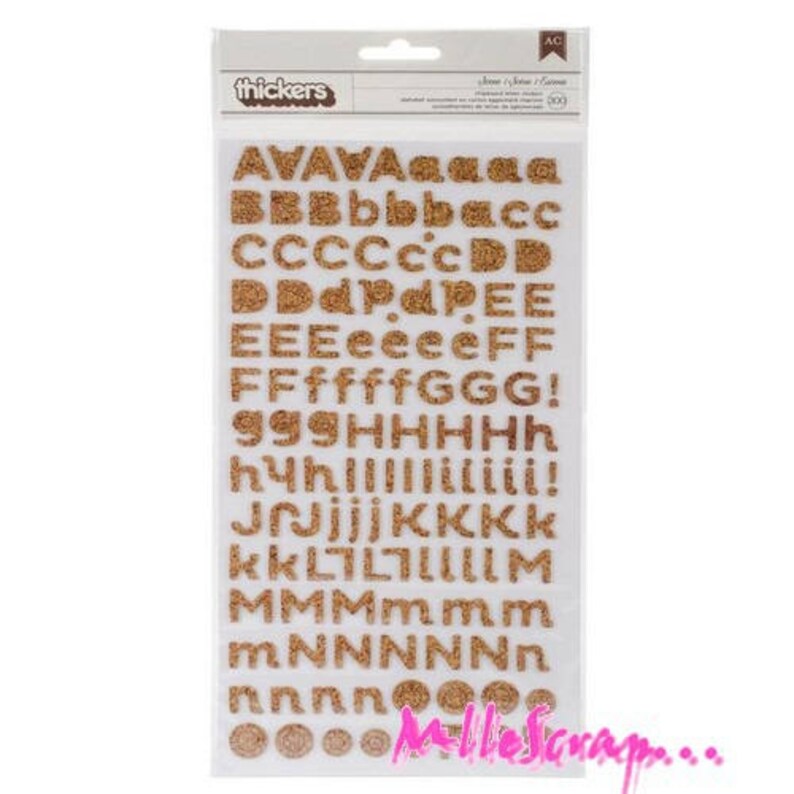 Alphabet Thikers Cork Craft American alphabet scrapbooking stickers image 1