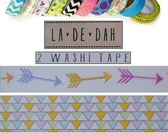 Washi tape, masking tape, scotch décoratif, masking tape scrapbooking, 2  rouleaux