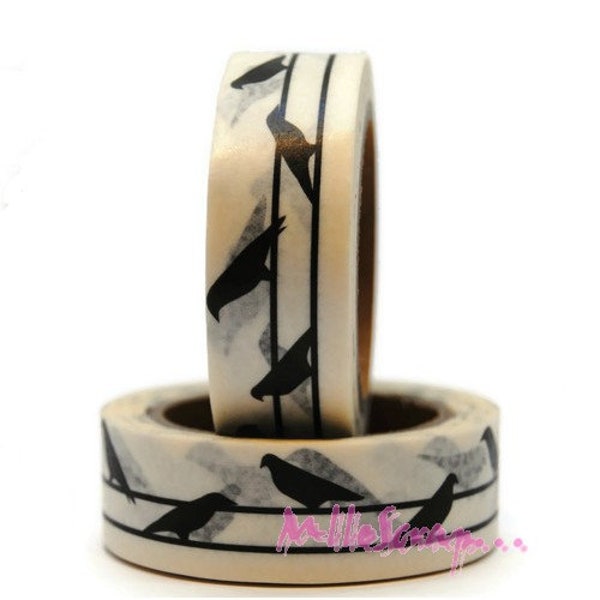 Masking tape oiseaux, masking tape, masking tape scrapbooking, 10 mètres