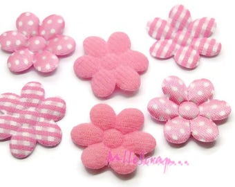 Appliques small flowers, flowers fabric, pink flowers, flower embellishment, flowers scrapbooking, 5 pieces