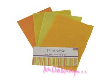 Feuilles de feutrine, embellissement scrapbooking, 8 feuilles