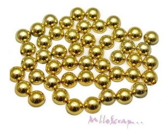 Half beads to paste, half gold beads, noel, half-pearl scrapbooking, 20 pieces