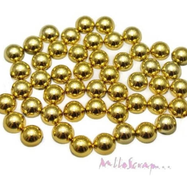 Half beads to paste, half gold beads, noel, half-pearl scrapbooking, 20 pieces