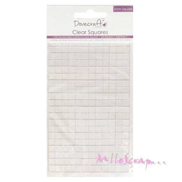 Carrés autocollants, colle, colle scrapbooking, 264 pièces