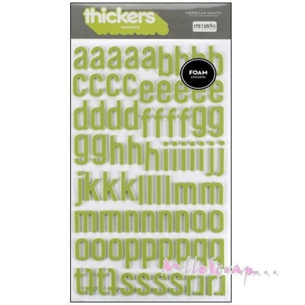 Alphabets mousse autocollants, stickers American Craft,  alphabet scrapbooking