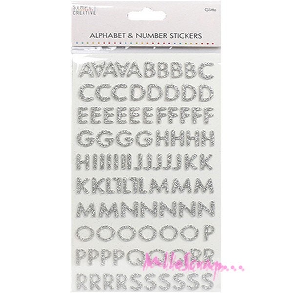 Alphabets, nombres mousse, alphabet autocollant, Simply Creative, stickers scrapbooking