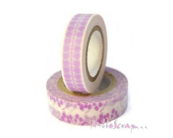 Washi tape violet, washi tape WE R MEMORY KEEPERS, masking tape scrapbooking, 2 rouleaux