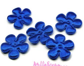 Appliques petites fleurs, fleurs tissu, embellissement fleurs, fleurs scrapbooking, 5 pièces