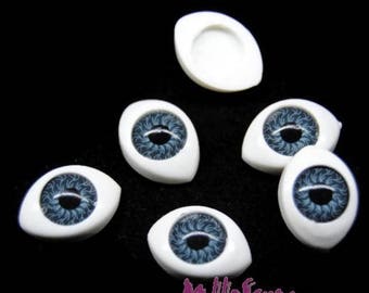 Yeux plastique, yeux bleu très foncé grisâtre, embellissement scrapbooking, 6 pièces