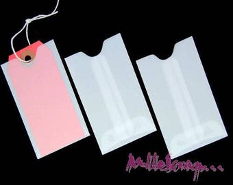 Tags pockets, transparent pouches, scrapbooking envelopes, 3 pieces