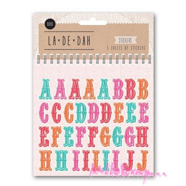 Stickers alphabets, alphabets autocollants, bullet journal, stickers scrapbooking, 200 lettres