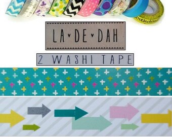 Washi tape, nastro adesivo, nastro decorativo, nastro adesivo scrapbooking, 2 rotoli