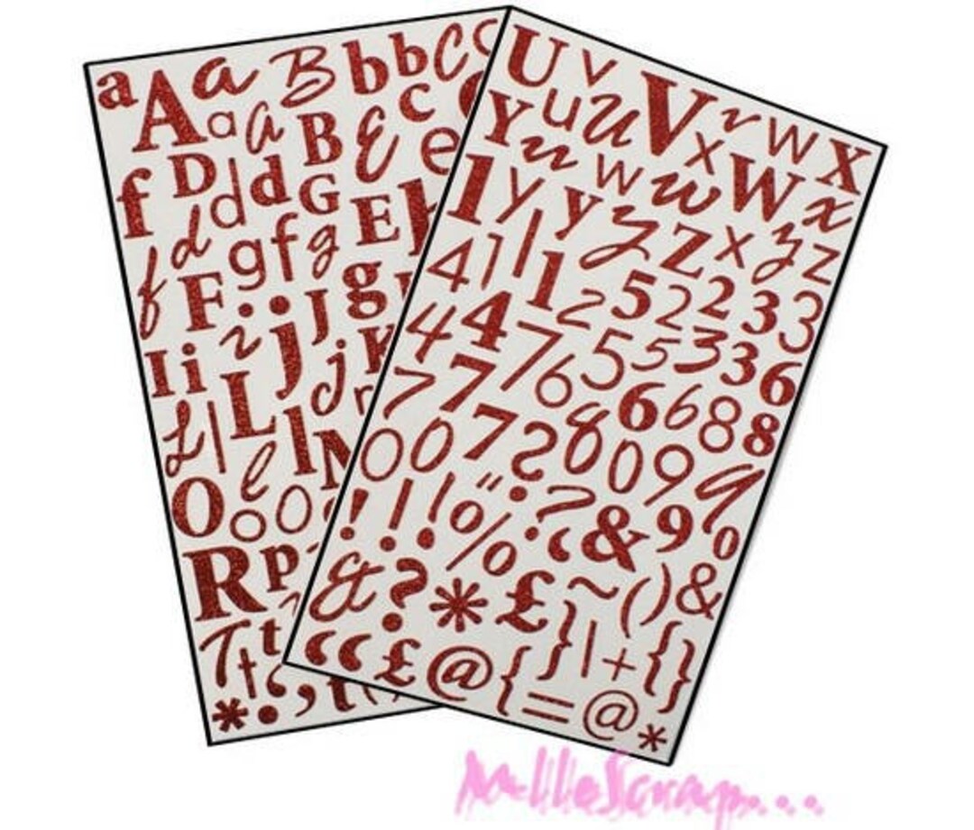 Alphabet Stickers, Red Stickers, Dovecraft Stickers, Scrapbooking ...