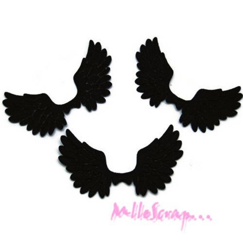 Appliques ailes, ailes tissu, embellissement scrapbooking, 6 pièces image 1