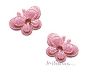 Applique a farfalla, farfalle di strass, farfalle rosa, abbellimento scrapbooking, 5 pezzi