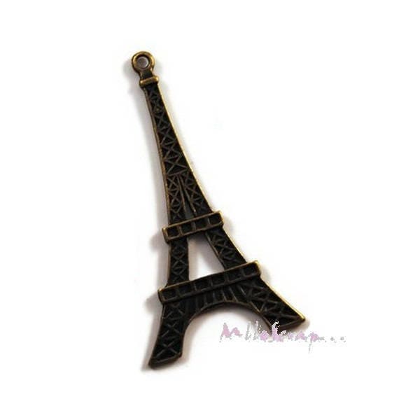 Grande breloque, Tour Eiffel, breloque bronze, breloque Tour Eiffel, embellissement scrapbooking, 1 pièce