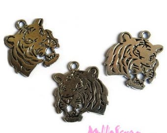 Breloques tigres, tigres métal, embellissement scrapbooking, 3 pièces