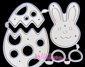 Die cut, Easter bunny cutting matrix, die cut scrapbooking, 4 pieces