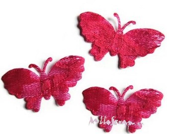 Appliques papillons, papillons tissu, papillons dentelle, embellissement scrapbooking, 4 pièces