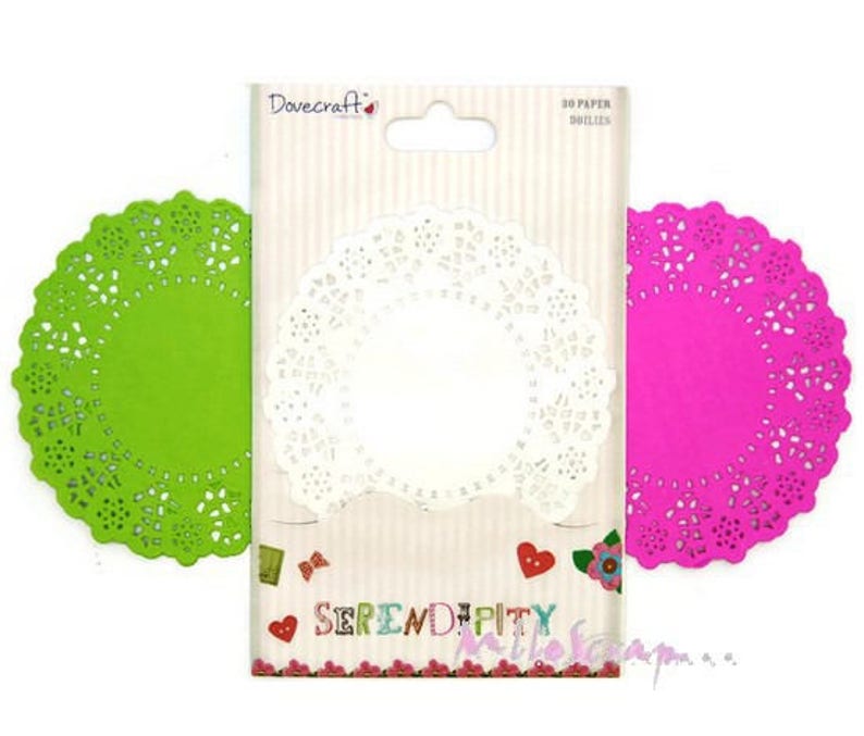 Napperons papier, napperons Dovecraft, embellissement scrapbooking, 30 pièces image 1