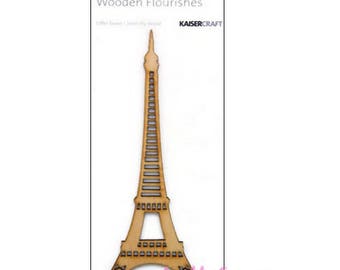 Grande découpe bois, découpe bois Tour Eiffel, découpe Kaisercraft, embellissement scrapbooking, 1 pièce