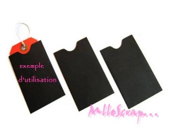 Tags, black clutches, scrapbooking labels, 3 pieces