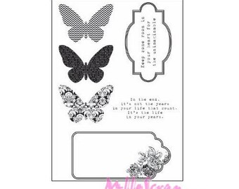 Clear stamp KAISERCRAFT collection "Kaleidoscope", acrylic stamp, stamp, scrapbooking, 7 pieces