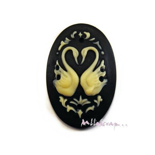 Cabochon cygnes, cygnes résine, embellissement scrapbooking, 1 pièce