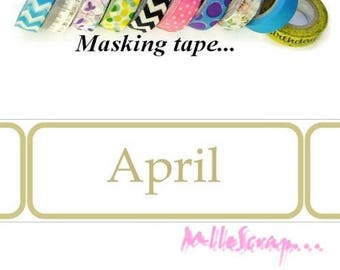 Masking tape, les mois de l'année, scotch décoratif, masking tape scrapbooking, 8 mètres