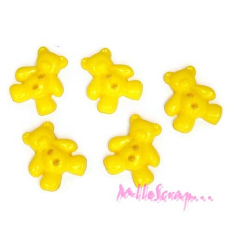 Teddybeerknopen, plastic knopen, scrapbookknopen, 5 stuks afbeelding 1