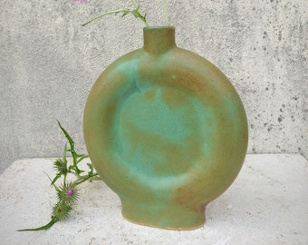 Handmade bronze ceramic bottle