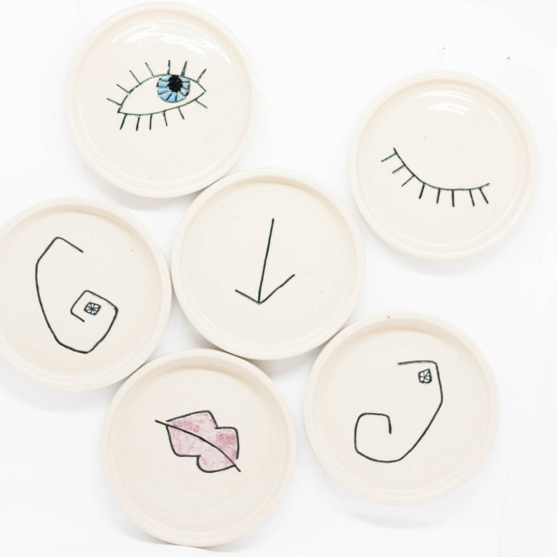 Set of ceramic Cubists plates image 9