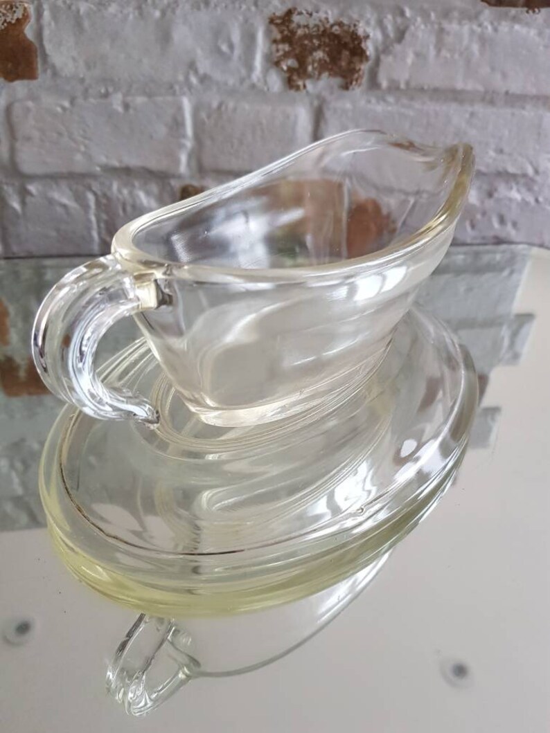 Vintage LARGE phoenix Clear Glass Sauce Gravy Boat Etsy