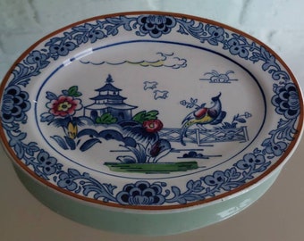 Antique Booths Silicon China Small "Pagoda" Trinket 6.9" Plate- Dish
