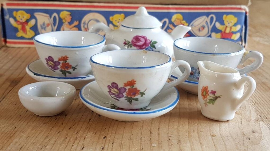 RARE Vintage 1940s Boxed Children's China Tea Set Doll Etsy UK