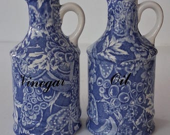 Rare Blakeney Provence Pair "Vinegar + Oil" Jugs- Flasks!