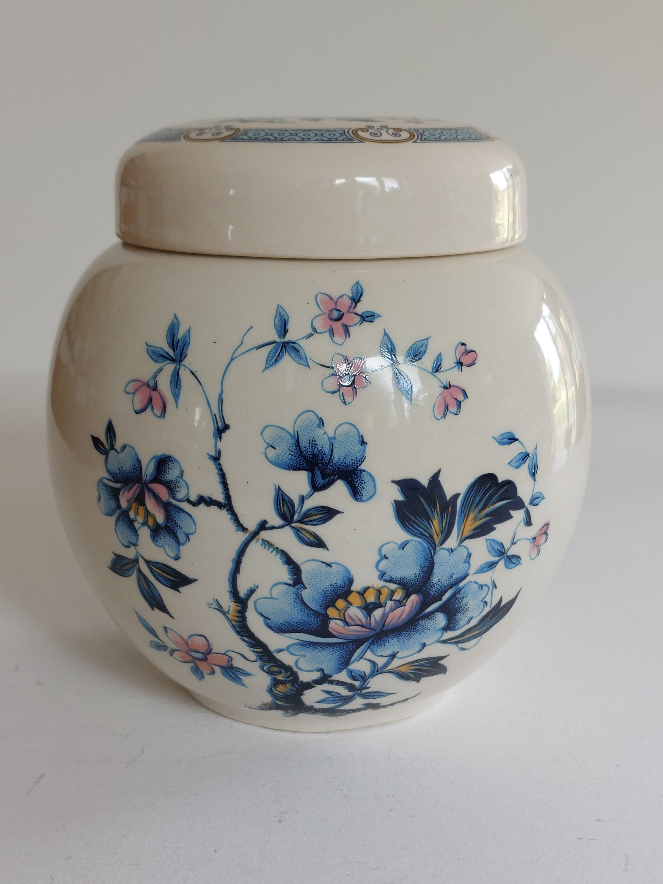 Vase Gingembre Vintage en Porcelaine - Sadler England - Décor Floral - Décoration Vase Gingembre Vintage en Porcelaine - Sadler England - Décor Floral - Décoration